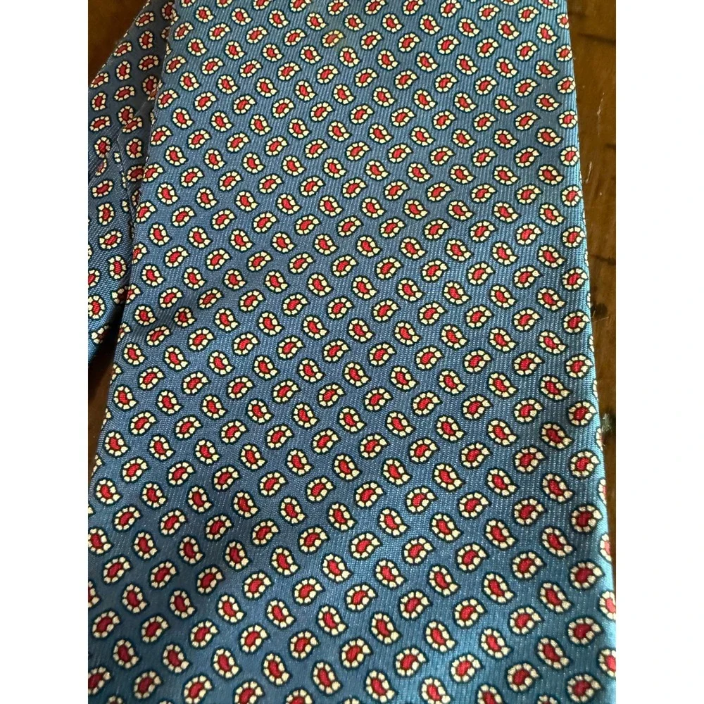 Givenchy Monsieur Blue Silk Micro Paisley Tie Made in Italy Designer Necktie
